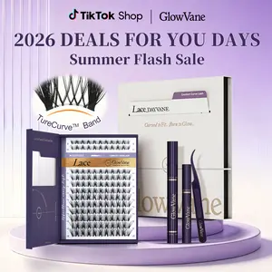 Lace | GlowVane TrueCurve Lash Clusters Kit Manga Volume 0.03mm Curved Band Soft Lightweight 8-18mm D Curl DIY Lash Extensions for Beginners #DealsForYouDays