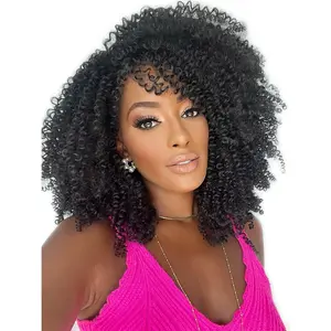 Pure Color Afro kinky Curly Braiding Hair Extensions Jerry Curl Crochet Hair 3X Braid Hair Short Synthetic Hair Styles (Black)