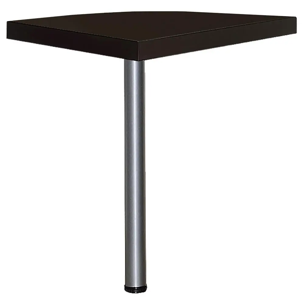 Skylar Square Shape Corner Table - Cappuccino Finish, Silver Hardware, Compact Design Space-Saving Indoor Furniture, Universal Match Small Space Workplace Table