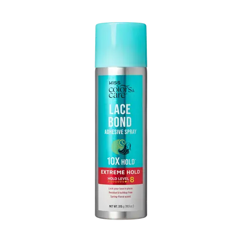 Kiss Colors & Care Lace Bond Spray | Extreme Hold, Wig Adhesive Spray, Wig Glue, 11.1 oz, Hair Care