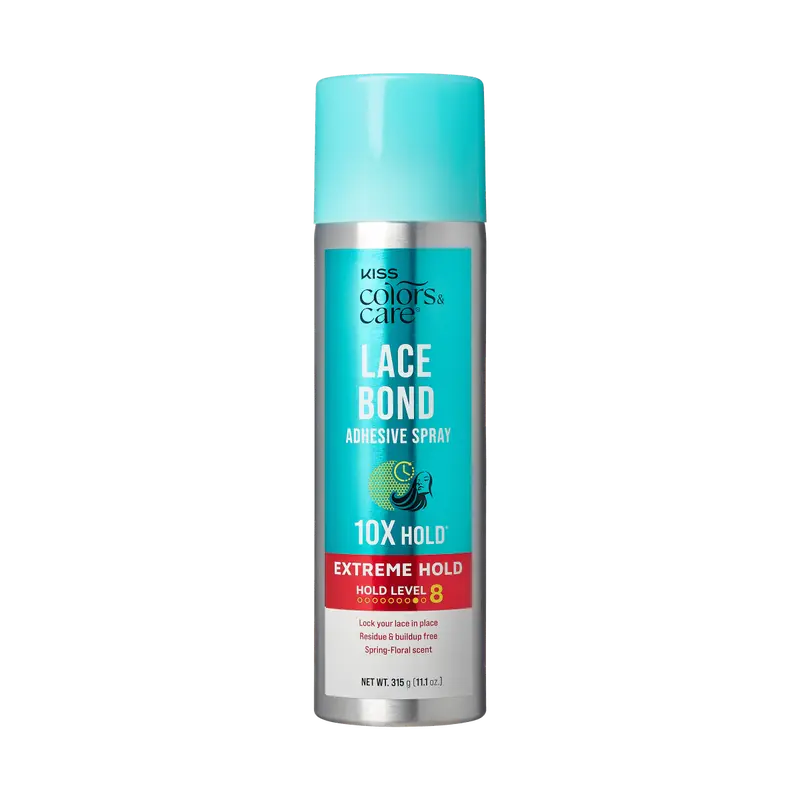 Kiss Colors & Care Lace Bond Spray | Extreme Hold, Wig Adhesive Spray, Wig Glue, 11.1 oz, Hair Care