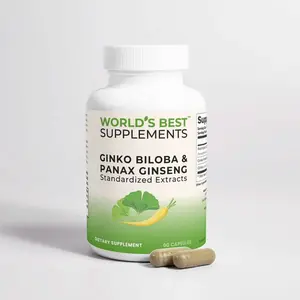 Ginkgo Biloba & Panax Ginseng | 60 Capsules Healthcare Fitness Supplement Edible