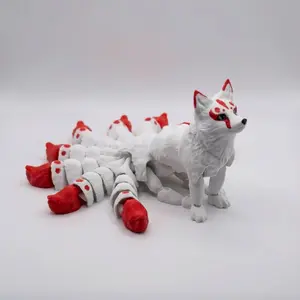 This 3D-printed nine-tailed fox statue, a collectible doll for home decoration, an office desk decoration, a party gift, Decorative figurines, Decorative sculptures, is an ideal gift for fantasy creature collectors. It is suitable for festival decoration