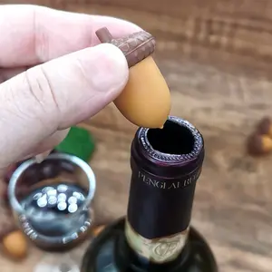 New Mini Wine Stopper, Silicone Acorn Champagne Stopper, Home Use Wine Stopper, Wine Bottle Cap, Non-Lead Crystal Glass
