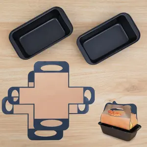 4PCS Loaf Pan for Baking Bread with Silicone Loaf Pan Liners 9 X 5 Inch Non-stick Rectangular Carbon Steel Black Baking Pans for Sourdough Meatloaf Banana Bread Tins Cookware Set
