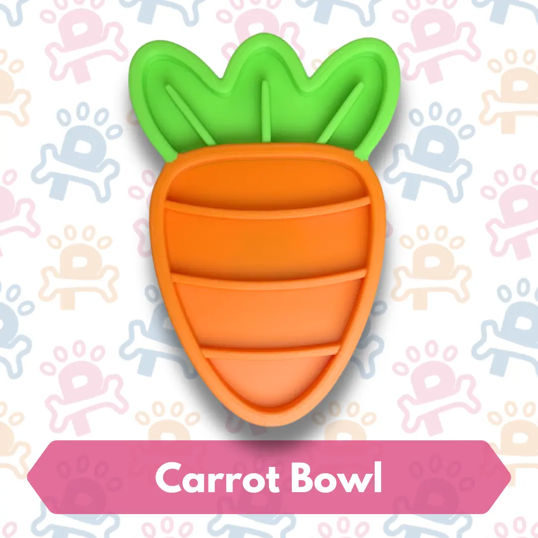 Carrot Slow Feeder Bowl for Cats and Dogs | Pet Feeding Bowl | Slow Feeder Enrichment