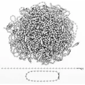 100 count Stainless Steel Ball Chain, 4 Inch Necklace Bulk  Bead Chain Connector Clasp Extension  Tag Key Rings  Tag Chains for  Making DIY Crafts ()