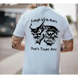 Laugh with Many, Don’t Trust Any Skulls Print Men's T-Shirt, Gift For Him, Gift For Her, Trending Shirt