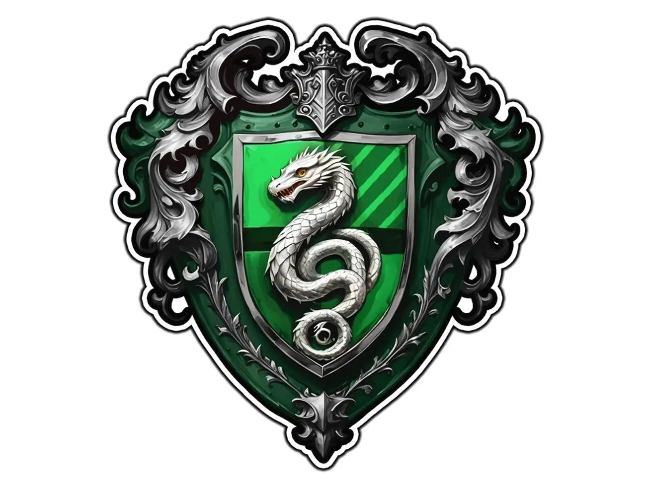 Slytherin House Crest Logo #1 Wizard School Sticker Waterproof Vinyl Car Laptop