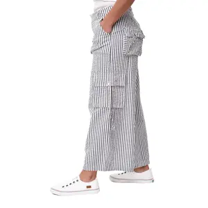 Tulip Calista Women's Cargo Pant in Murphy Seersucker Stripe