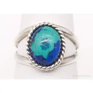 Vintage Southwest Designer Carolyn Pollack Azurite Sterling Silver Ring Size 6