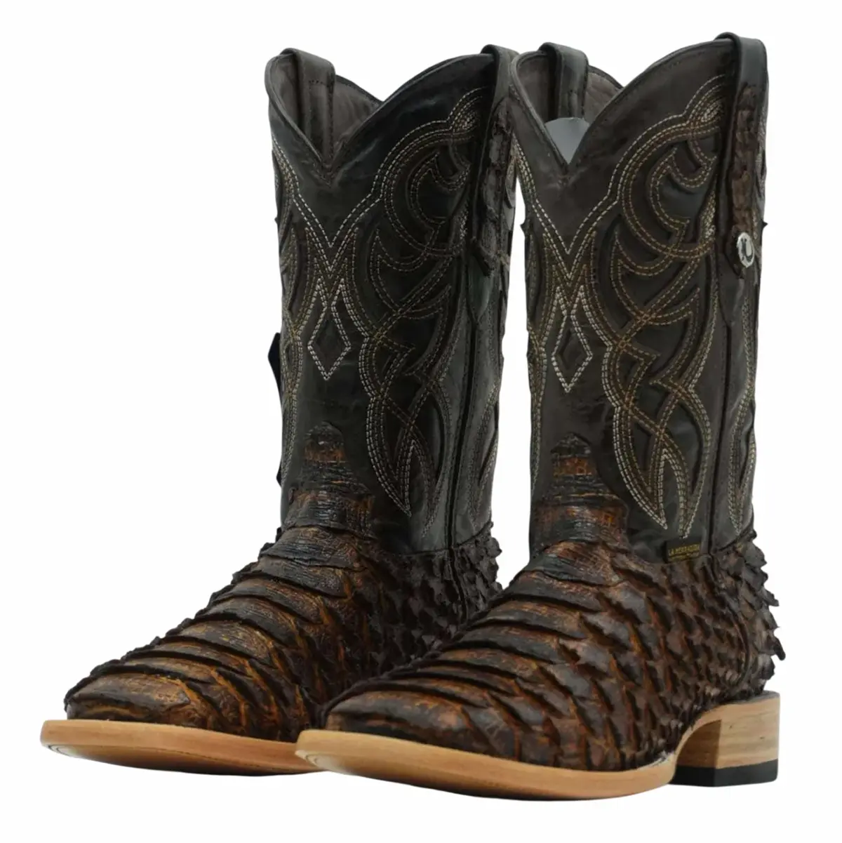 LA HERRADURA Men's Square Toe Boot - Leather Western Wear Shoe, MEGA MIEL BRILLOSO Clon Footwear, Statement Shoes, Closed