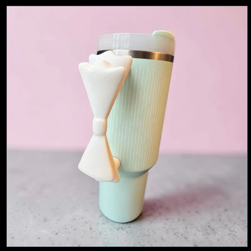3D Printed Bow Tumbler Handle Custom Cup with Elegant Design and Secure Grip for Everyday Use