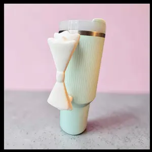 3 Pack 3D Printed Bow Tumbler Handle Custom Cup with Elegant Design and Secure Grip for Everyday Use