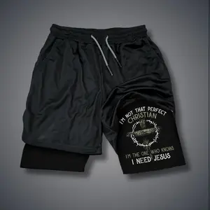 [Viral] 80s 90s Double-Layer Sports Shorts Graphic Shorts Black Camo Streetwear Shorts Men Outfits Men Vacation Outfits Shorts