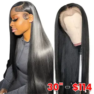 HD 13x6 Straight Lace Front Wigs Human Hair For Women Bone Straight Lace Frontal Wigs Pre Plucked Wig 180% Density TikTokShopBlackFriday