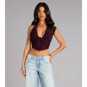 After Dark Lace-Up Halter Top