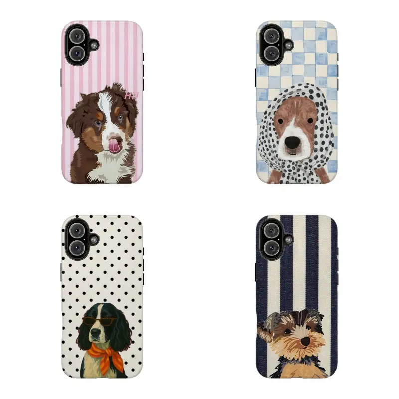 Trendy Dog Print Phone Case,for iPhone 16 15 14 13 12 11 17Pro Max,for Samsung S25 S24 S23 S22 Ultra,Gifts For Fans, Phone Accessories