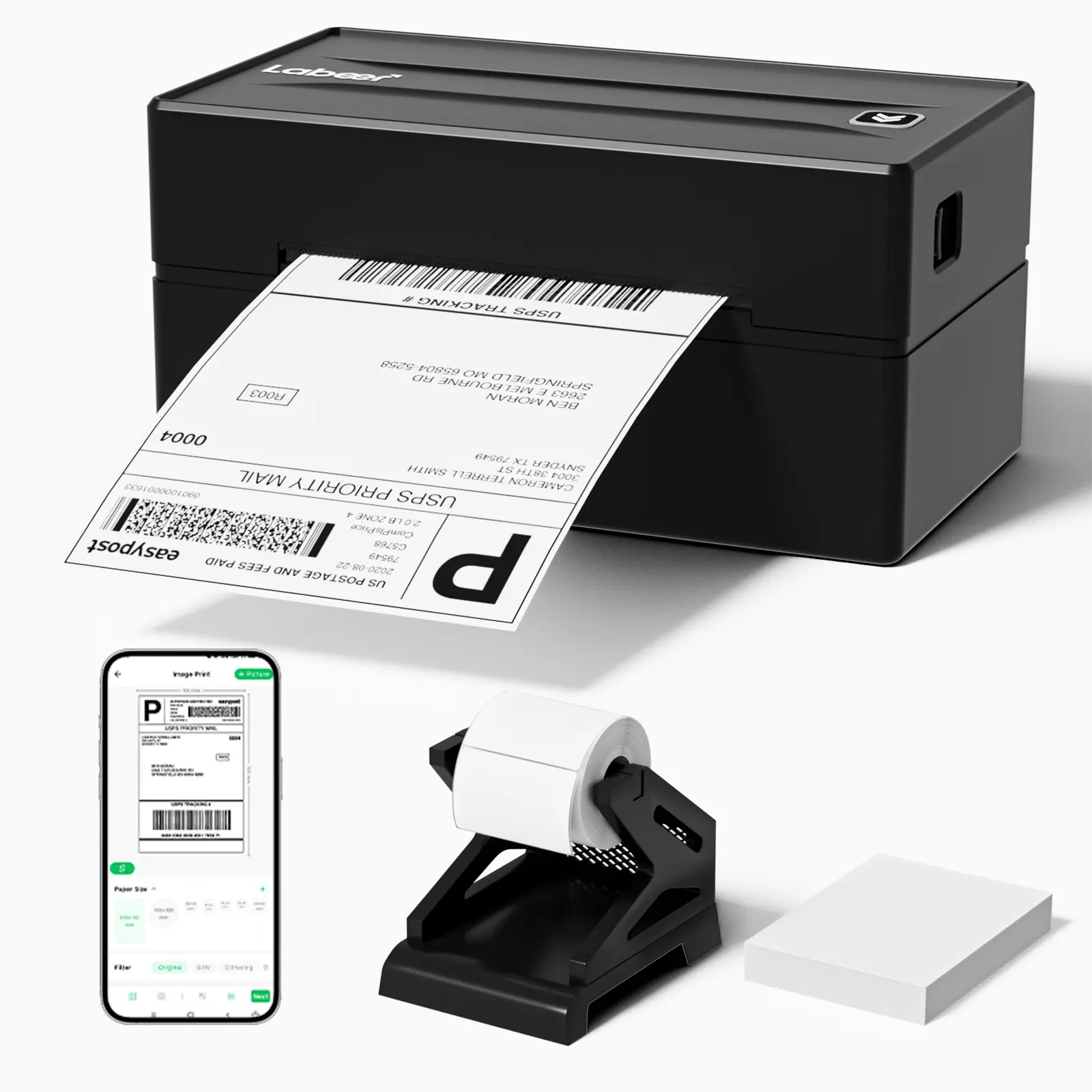 Shipping Label Printer Bluetooth Thermal Label Printer - 4x6 Thermal Printer for Small Business, Compatible with iPhone, Android, Amazon, Shopify, UPS