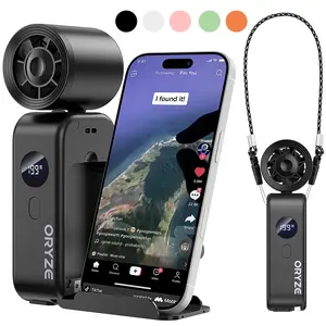 2PCS Phone Stand Portable Fan | 199 Speed Levels High-Speed Cooling | 5-in-1 Multifunctional Design | 5 Adjustable Wind Speeds | Essential Cooling Gadget for Summer Travel, Binge-Watching & Outdoors mothersdaygift