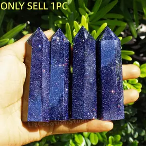Sand Crystal Point, Crystal Column, 1 Count Fengshui Ornament, Crystal Decorative Ornaments, Home Decor for Office Bedroom Desktop, Unique Home Decoration Gift