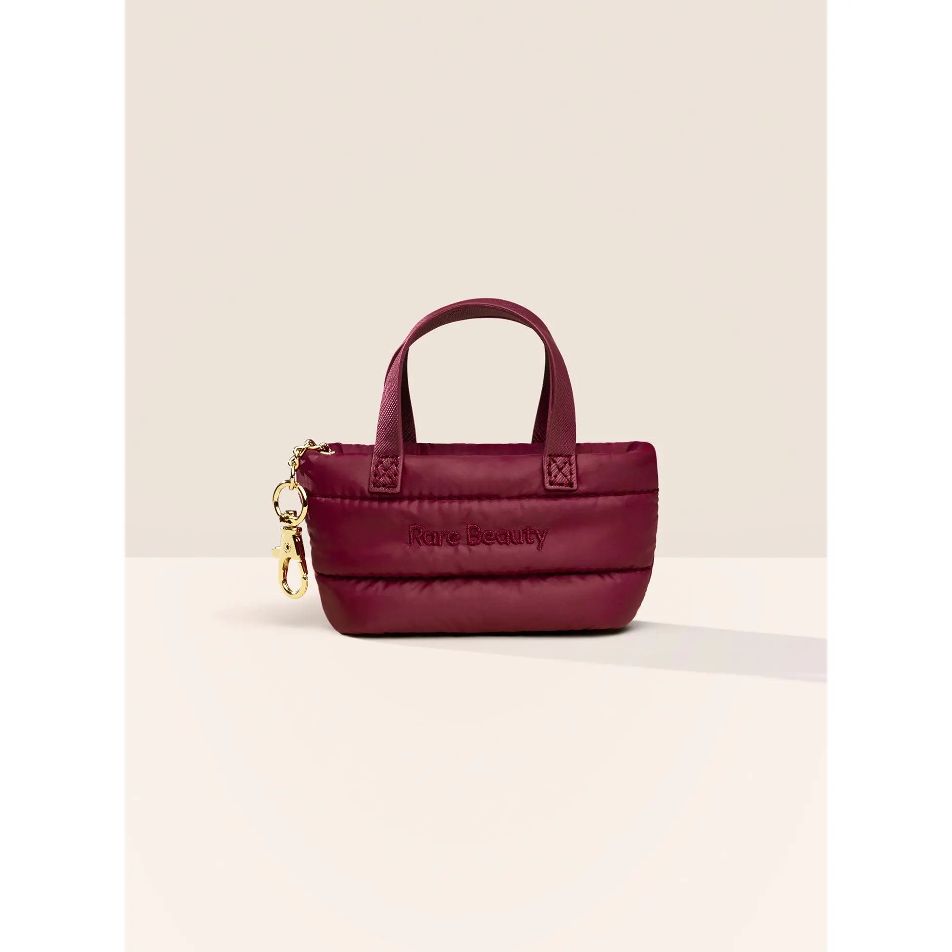 Mini Puffy Tote Keychain - Merlot