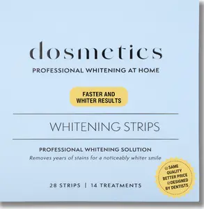 DOSMETICS Teeth Whitening Strips 28 Piece, Sensitive Teeth Whitening Strips, Non Slip Whitener Strips Reduced Sensitivity, Whitening Teeth Strips for Smoking Coffee Soda Wine Stains, 14 Applications