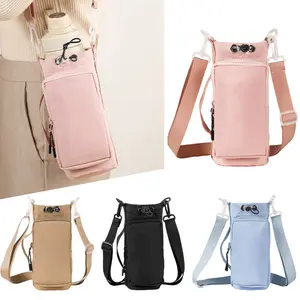 New Crossbody Cup Sleeve Glass Water Bottle Cover, Insulated Cup Holder with Strap, Stylish and Practical Drinkware Accessory