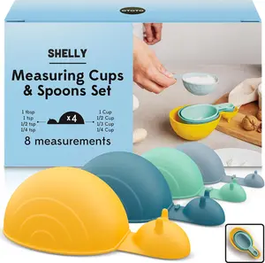 Measuring Spoons Set - Teaspoons for Dry & Liquid Ingredients, BPA-free & Dishwasher Safe, Funny Gifts, Cute Kitchen Accessories, Baking Accessories, Unique Kitchen Gadgets (Shelly)
