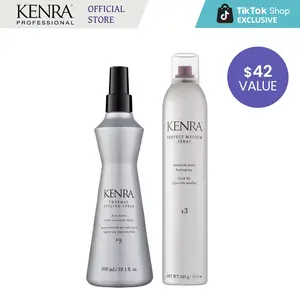 Kenra Thermal Styling Spray 19 & Perfect Medium Spray 13-  300mL & 283g for Heat Protection and Fast-Drying | All hair