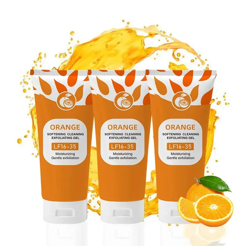 Orange Scented Exfoliator Clear Gel Gentle Exfoliation Exfoliating Gel Nourishing Moisturizing Deep Cleansing Face Body Suitable for All Skin Types - Cleanser
