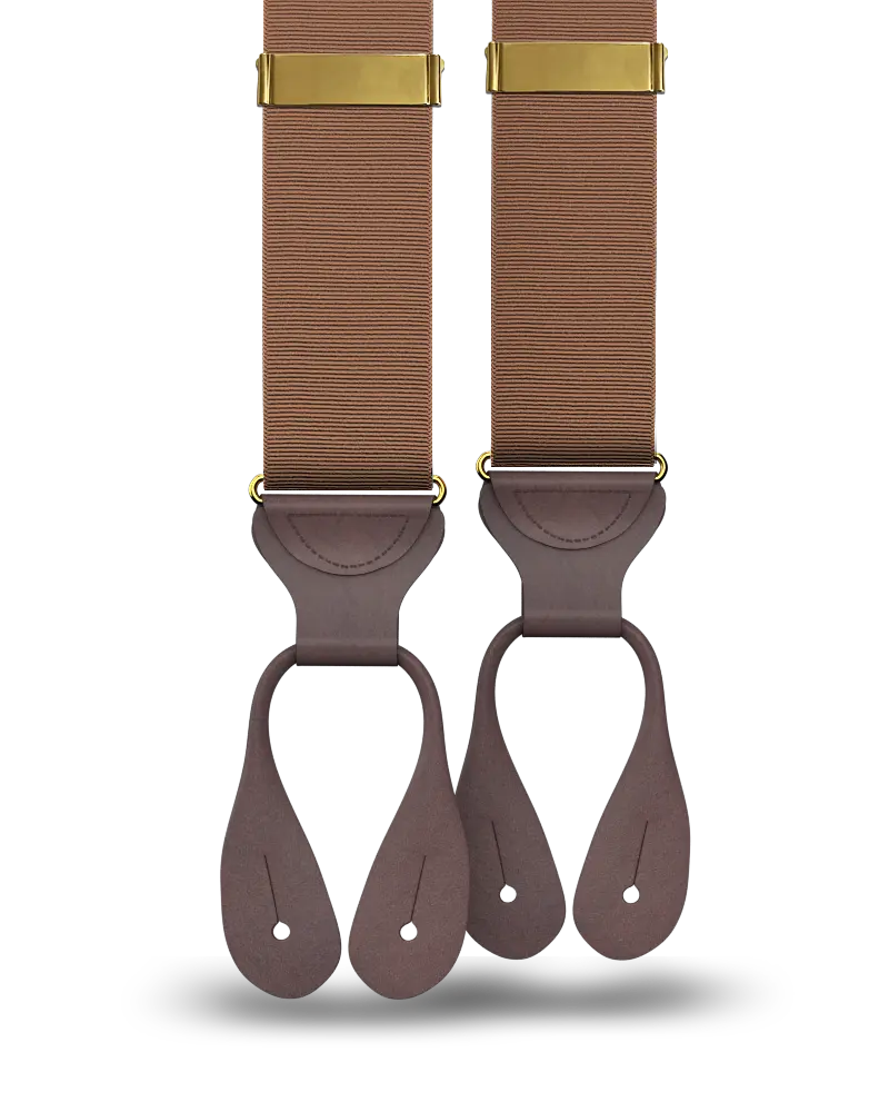 Light Brown Grosgrain Suspenders