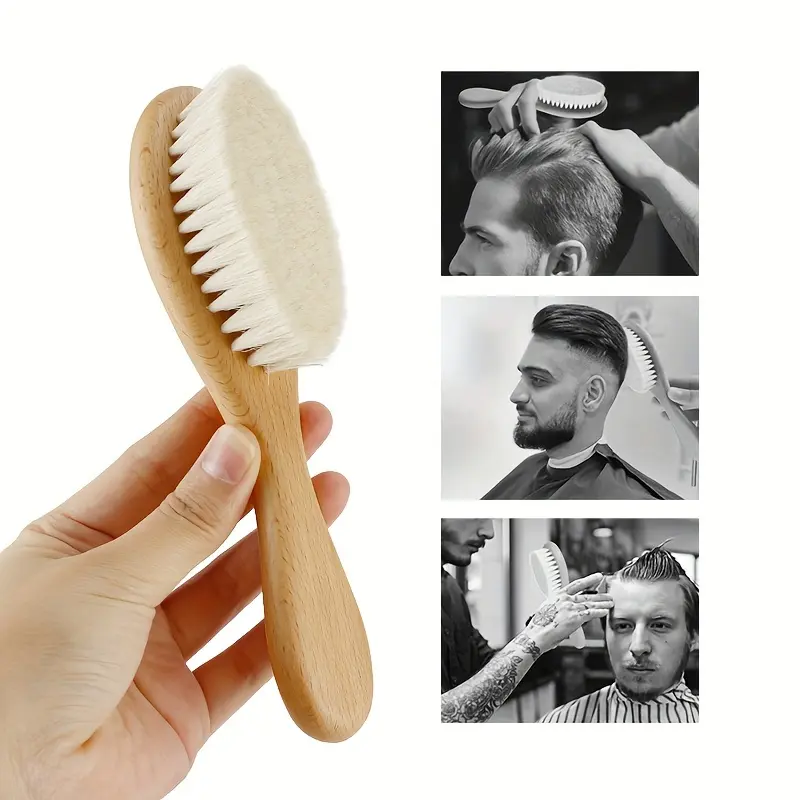 Soft Hair Brush for Cleaning Frizz, Wooden Handle Head Massage Tool, Salon Quality Detangling Comb, Salon Styling Brush, Dust & Oil Removal, Essential Grooming Accessory