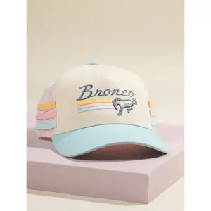 Striped Bronco Trucker Hat – Retro Horse Graphic Mesh Cap, Adjustable Snapback, Breathable Lightweight Hat for Outdoor & Everyday Wear