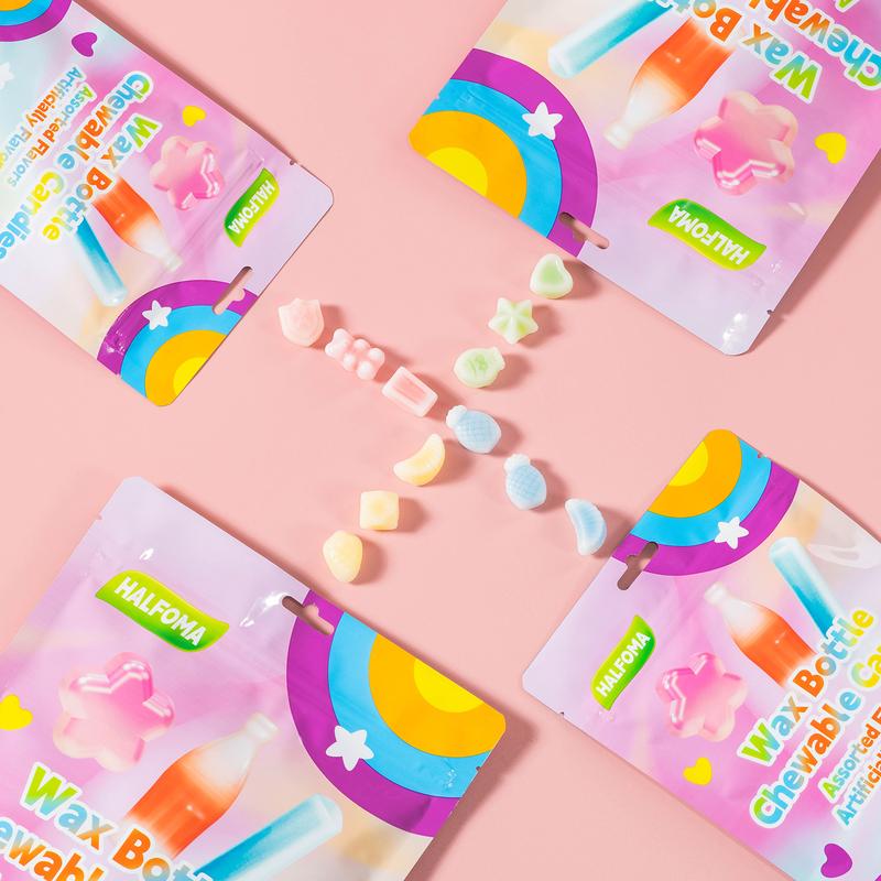 Wax Candy – 32-Piece Assorted Tropical Fruit Flavors, Fun & Novelty Shapes, Party Treats
