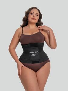 Sculpt Touch 12" Long Torso Cut Coreheat Sweat Girdle Tummy Tuck Shapewear with Waistband for Women's Abdominal Binder and Waist Trainer SpringStatements Fit Womenswear Belt Adjustable