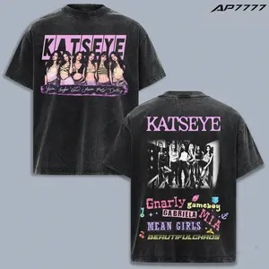 KATSEYE Beautiful Chaos Shirt, KATSEYE Member Graphic Tee, Yoon Junglee Daniela Manon Megan Sophia Lara Merch, Double Sided K Pop Girl Group T Shirt, Vintage Washed Oversized Unisex Fan Gift Apparel