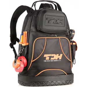 Tool Backpack with  base - tool backpack heavy duty with  pockets - Tool Bag Organizer - Water   Resistant - Construction Backpack for men