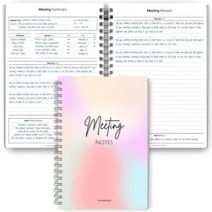 Meeting Minutes Notebook, Professional Note Taking, Planning, Recording, Tracking Important Meeting Actions, A5 Spiral Bound