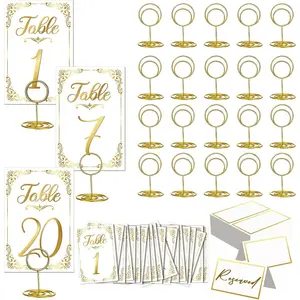 Wedding Table Numbers 1-20 with Place Cards and Table Holders, Elegant  Numbers for Wedding, Anniversary, Party White White