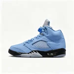 Vintage High Top Basketball Sneakers for Men Shock Absorption Breathable Upper Durable Rubber Sole Fashion Streetwear Shoes High-quality materials built to last through intense use  blue basketball shoes  Blue Retro High Top Basketball Shoe