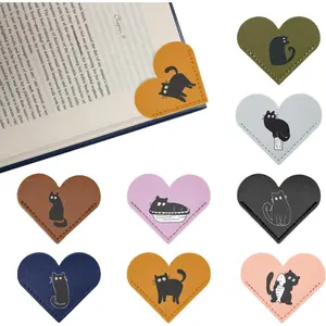 8 count Leather Heart  Book Marks for Reading Women - Cute Bookmarks for Book Lovers -  Gifts for Women ()