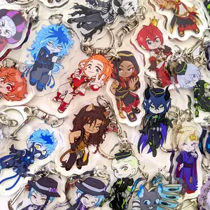 TWST Twisted Wonderland Chibi Keychain Acrylic Charms [#26 OPTIONS] - Kawaii Keyrings Birthday Gifts, Fear and Hunger Character Keychains – Cute Acrylic Keychain Charms, Perfect Gift for Fans & Collectors