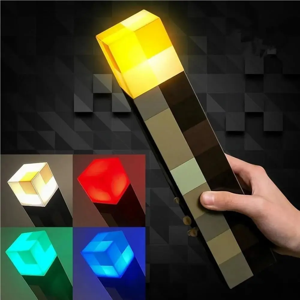 USB Wall Lamp Rechargeable 4-Color,Changing Table Light with Handheld Flashlight,Cooling Air Fan for Boys Room Holiday Party Decor Father’s Day Gift for Teen