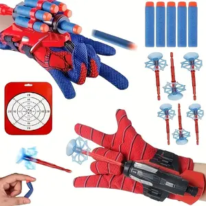 2pcs Spider Web Shooters with Gloves, Superheroes Wrist Launcher Toy, Funny Children Educational Toys, Party Cosplay Gift for Kids green  toys Interactive Learning