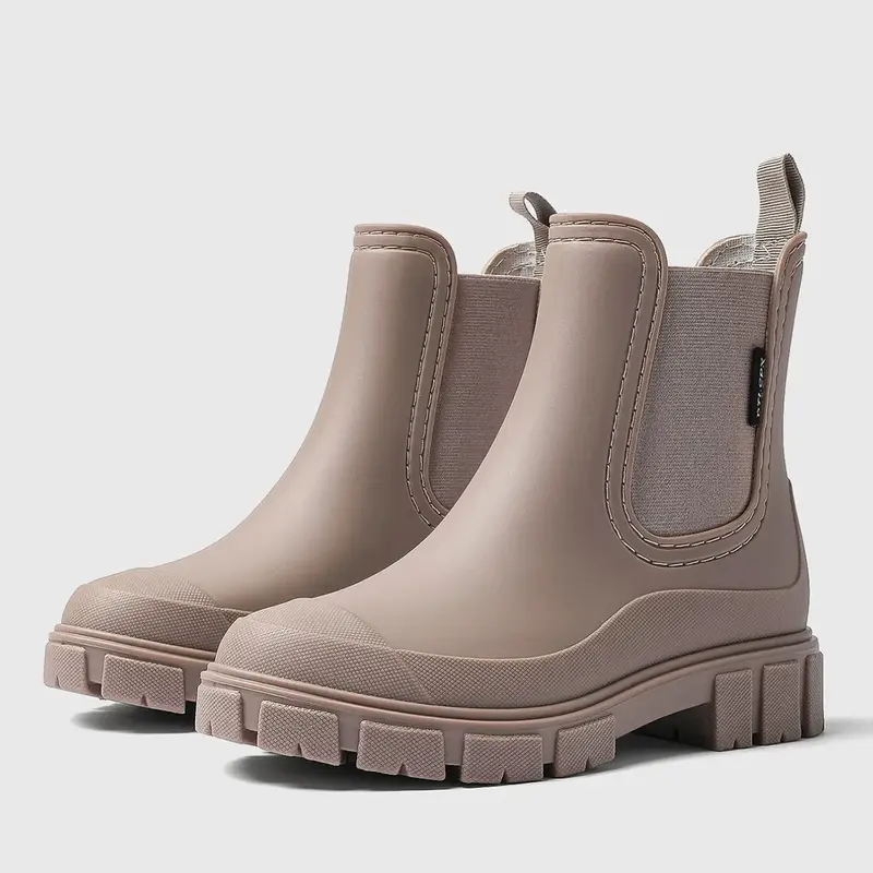 Women's Fashionable Waterproof Non-slip Rain Boots, Casual Comfortable Slip-on Boots, Pull On Boot, for Students & Outdoor Sports, Daily Wear Boots, Slip Resistant Boots, Anti Slip Boots, Round Toe Boot, Waterproof Footwear, Rain Shoes #GLOBAL PICKS