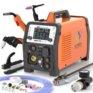 6-in-1 Multi-Process Welder with Synergy, 220V Plasma Cutter 40A, HF TIG/Gas MIG/Stick/Spot Welder, for Aluminum & Steel welding  machines stick  welding smooth flow tig gas mig Inverter