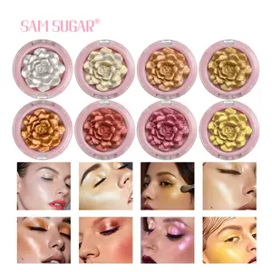 SAM SUGAR 3D Carved Rose Highlight Palette for Body, Face, Eyes, Nose, Contouring and Shading Powder