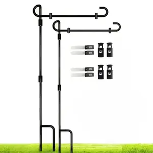 Garden Flag Holder Stand, Garden Flag Pole, Lawn Flag Pole Holder with Anti-wind Clip for Outdoor Garden Lawn, Garden Decor