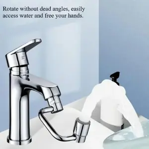1440° Rotatable Faucet Aerator Extender, Full Angle Control, Kitchen Bathroom Sink Faucet Sprayer Attachment, 2 Modes Splash (1pc)